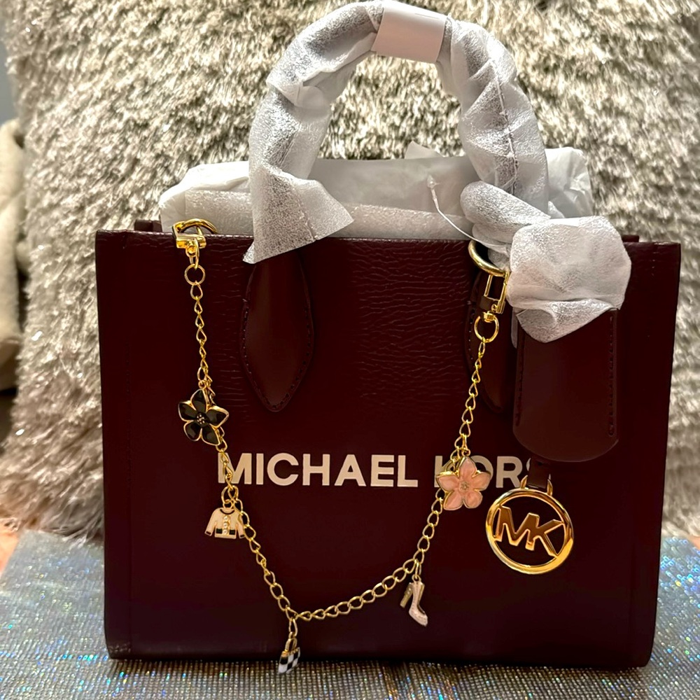 Michael Kors Burgundy Tote Bag